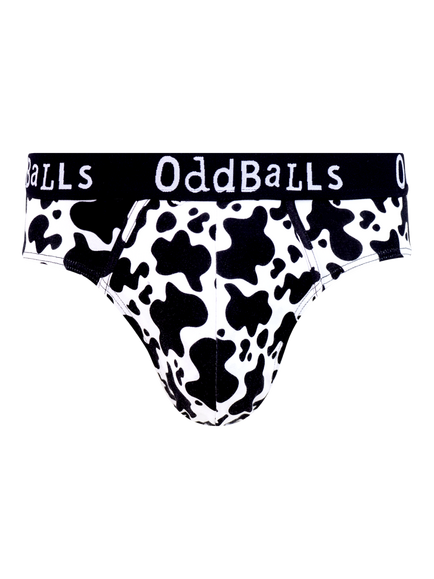 OddBalls Fat Cow Briefs, Black/White, Black/White