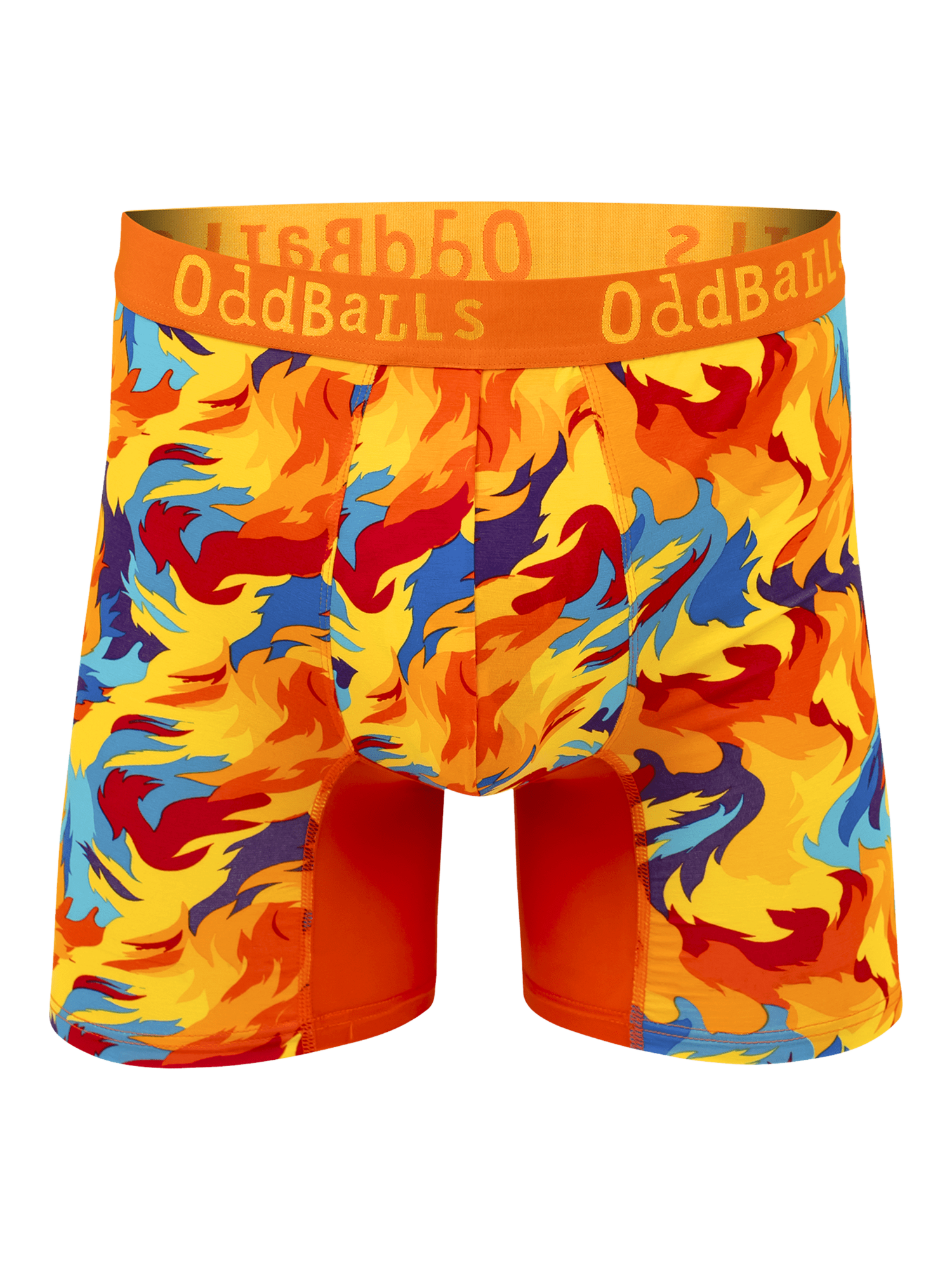 Product image 1 of 4, which shows OddBalls Great Balls of Fire Bamboo Boxer Shorts, Multi, XXS
