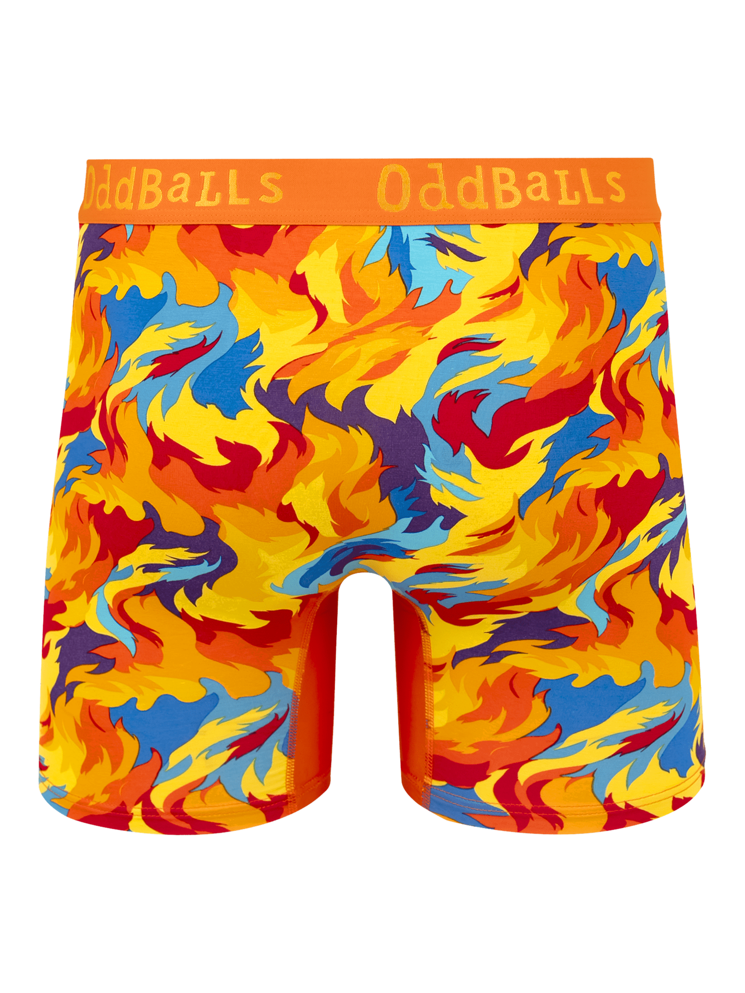 Product image 2 of 4, which shows OddBalls Great Balls of Fire Bamboo Boxer Shorts, Multi, XXS