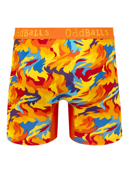 OddBalls Great Balls of Fire Bamboo Boxer Shorts, Multi - view 2, Multi