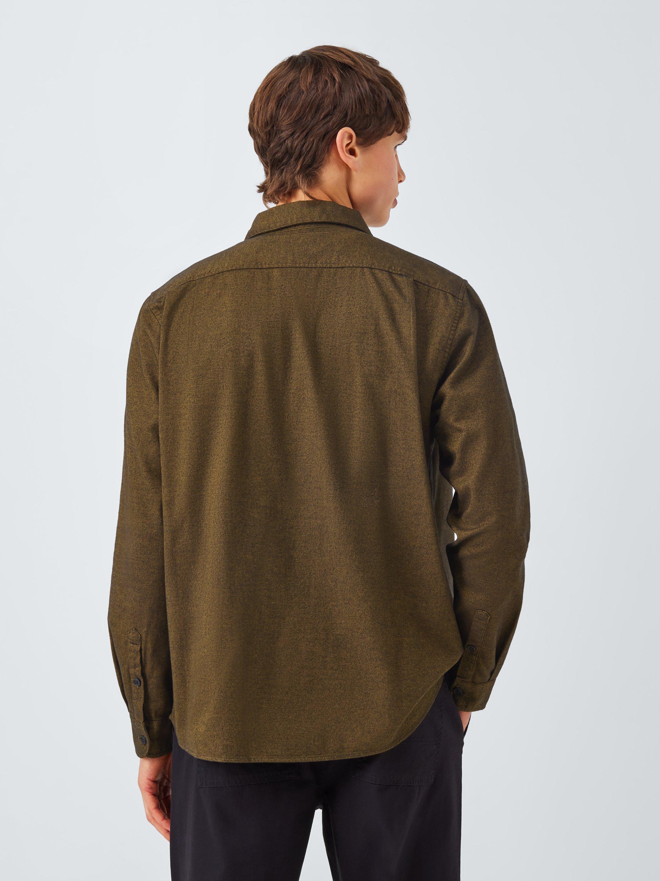 Product image 2 of 6, which shows Kin Contrast Twill Long Sleeve Shirt, Breen, M