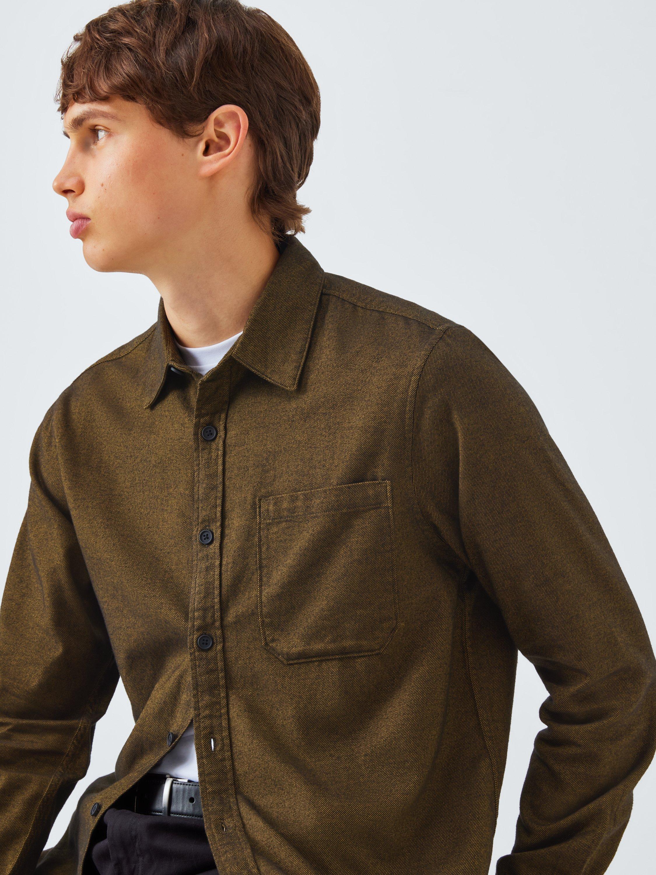 Product image 4 of 6, which shows Kin Contrast Twill Long Sleeve Shirt, Breen, M