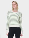 Sweaty Betty After Class Stripe Organic Cotton Blend Sweatshirt, Lily White Green