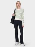 Sweaty Betty After Class Stripe Organic Cotton Blend Sweatshirt, Lily White Green