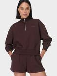 Sweaty Betty Peaceful Ribbed Sweatshirt, Sable Brown