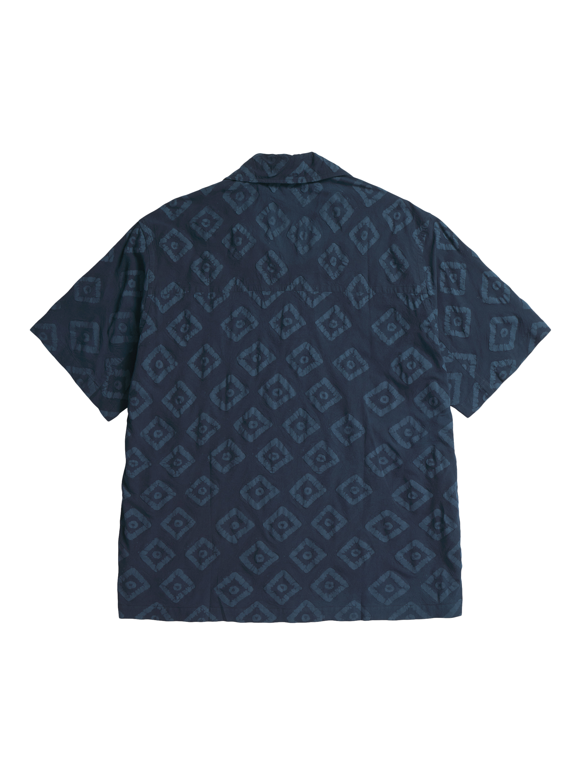 Product image 2 of 3, which shows Norse Projects Mads Batik Cotton Regular Fit Textured Shirt, Dark Navy, S