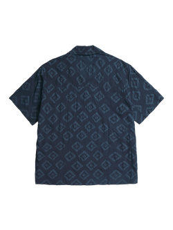 Norse Projects Mads Batik Cotton Regular Fit Textured Shirt, Dark Navy - view 2, Dark Navy