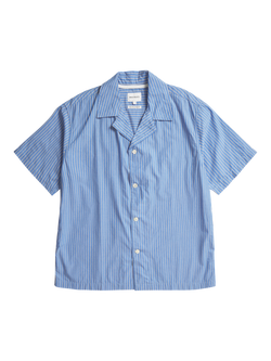 Norse Projects Mads Poplin Cotton Regular Fit Stripe Shirt, Navy, Navy