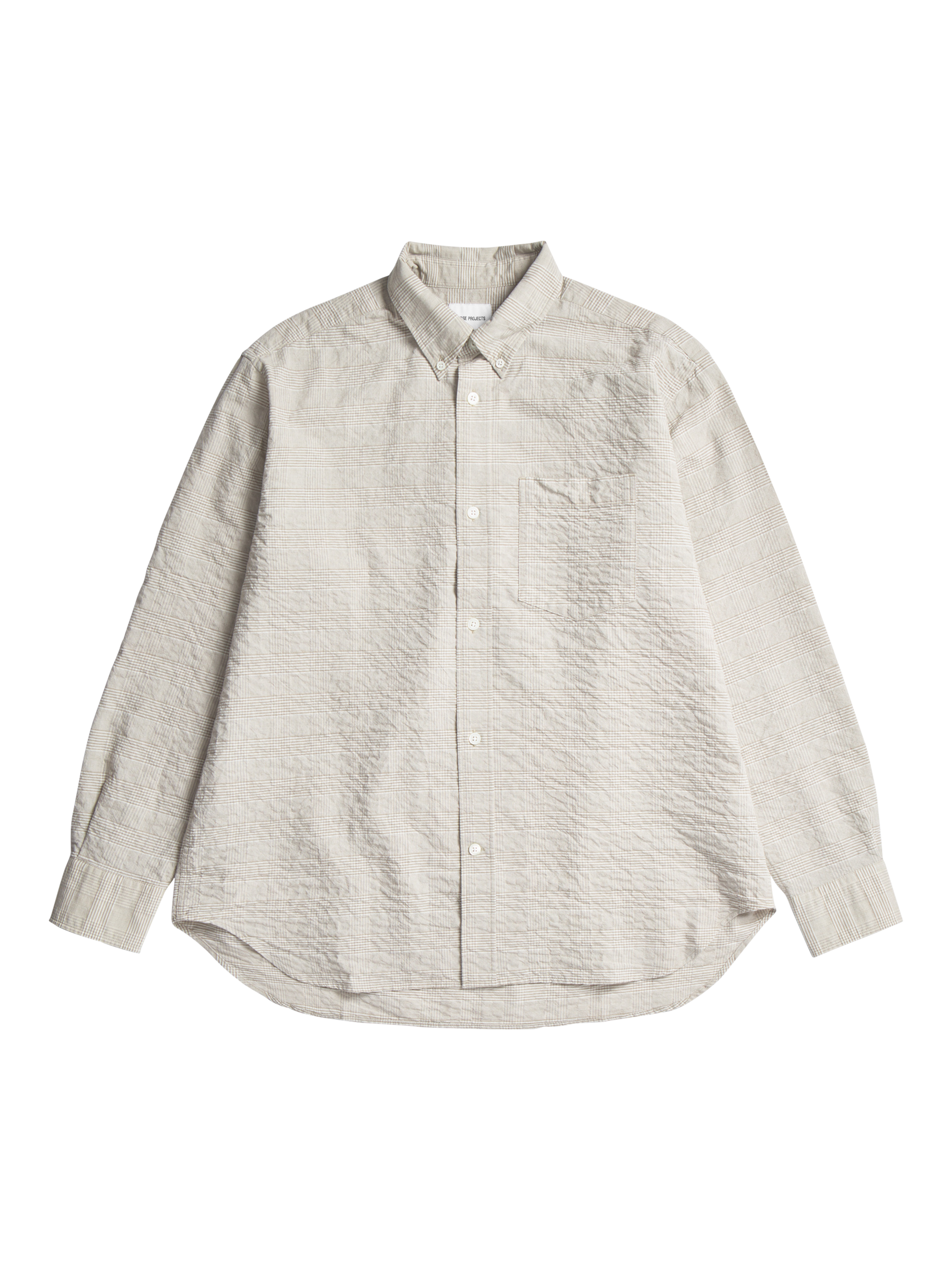 Product image 1 of 3, which shows Norse Projects Ole Oversized Cotton Blend Regular Fit Shirt, Heathland Brown, S