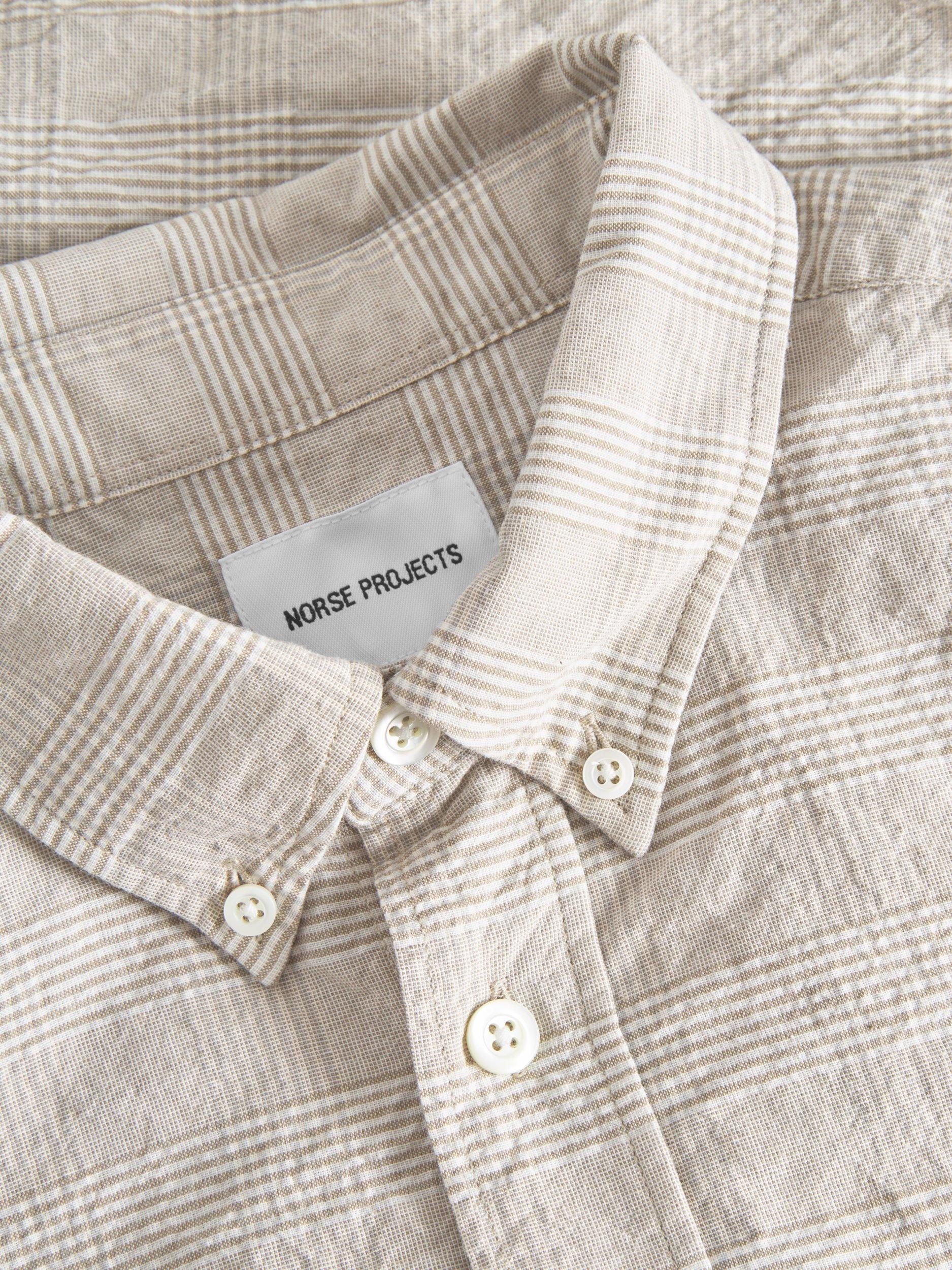 Product image 3 of 3, which shows Norse Projects Ole Oversized Cotton Blend Regular Fit Shirt, Heathland Brown, S