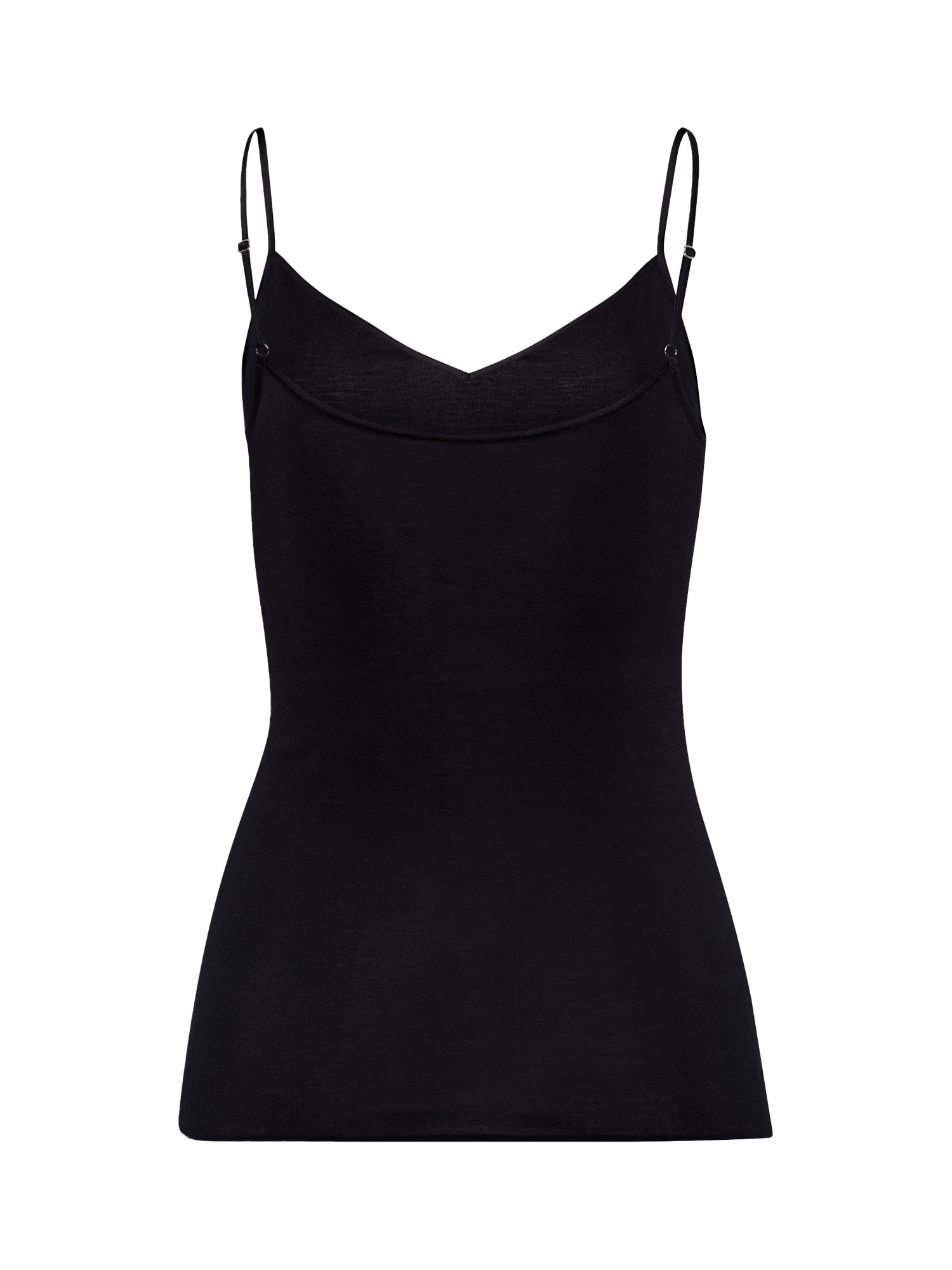 Product image 6 of 6, which shows Hanro Cotton Seamless Cami Top, Black, XS