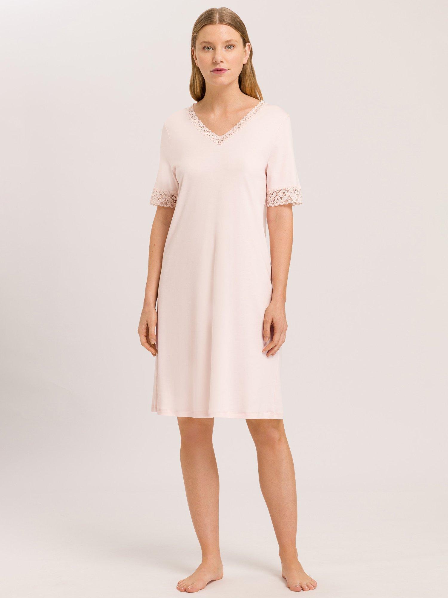 Product image 4 of 6, which shows Hanro Moments Nightdress, Crystal Pink, XS