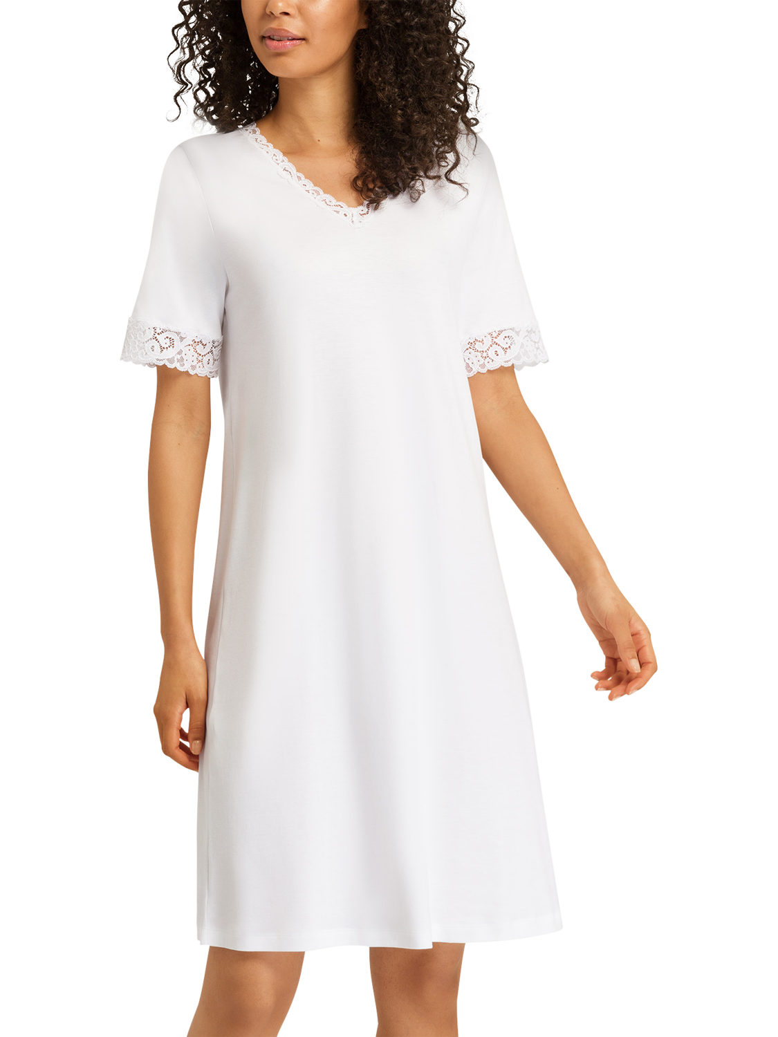 Product image 1 of 6, which shows Hanro Moments Nightdress, White, XS