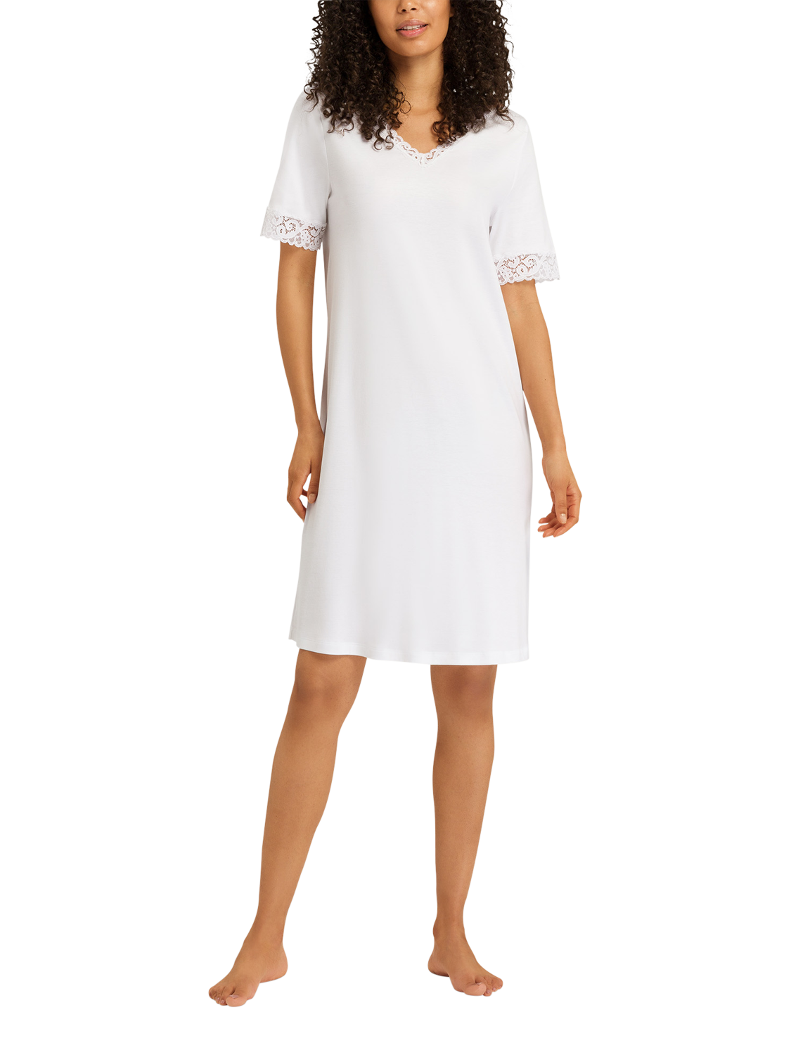 Product image 3 of 6, which shows Hanro Moments Nightdress, White, XS