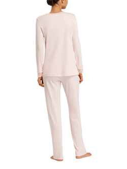 Hanro Moments Long Pyjama Set - view 2, Crystal Pink