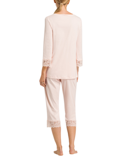Hanro Moments Cropped Pyjamas - view 2, Crystal Pink