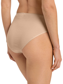 Hanro Cotton Seamless Midi Briefs - view 2, Beige
