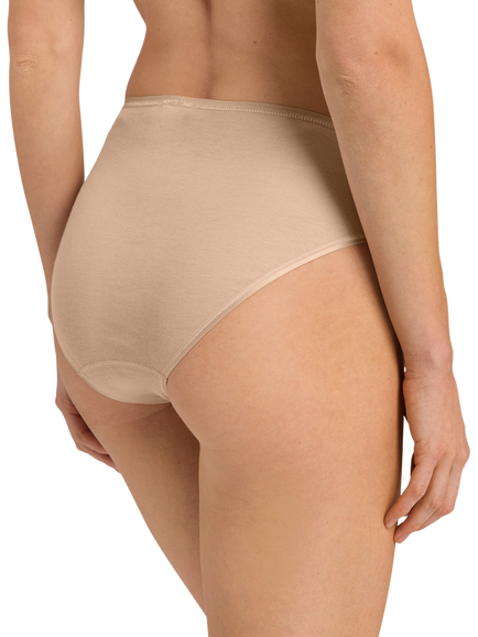 Hanro Cotton Seamless Midi Briefs - view 2, Beige