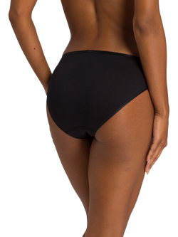 Hanro Cotton Seamless Midi Briefs - view 2, Black