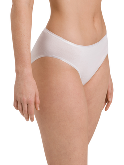 Hanro Cotton Seamless Midi Briefs, White