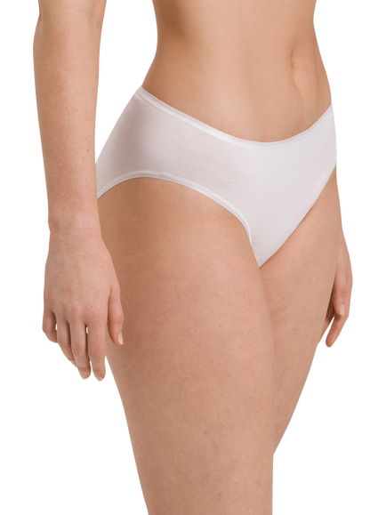 Hanro Cotton Seamless Midi Briefs, White