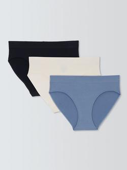 John Lewis Seamfree Bikini Knickers, Pack of 3, Blues