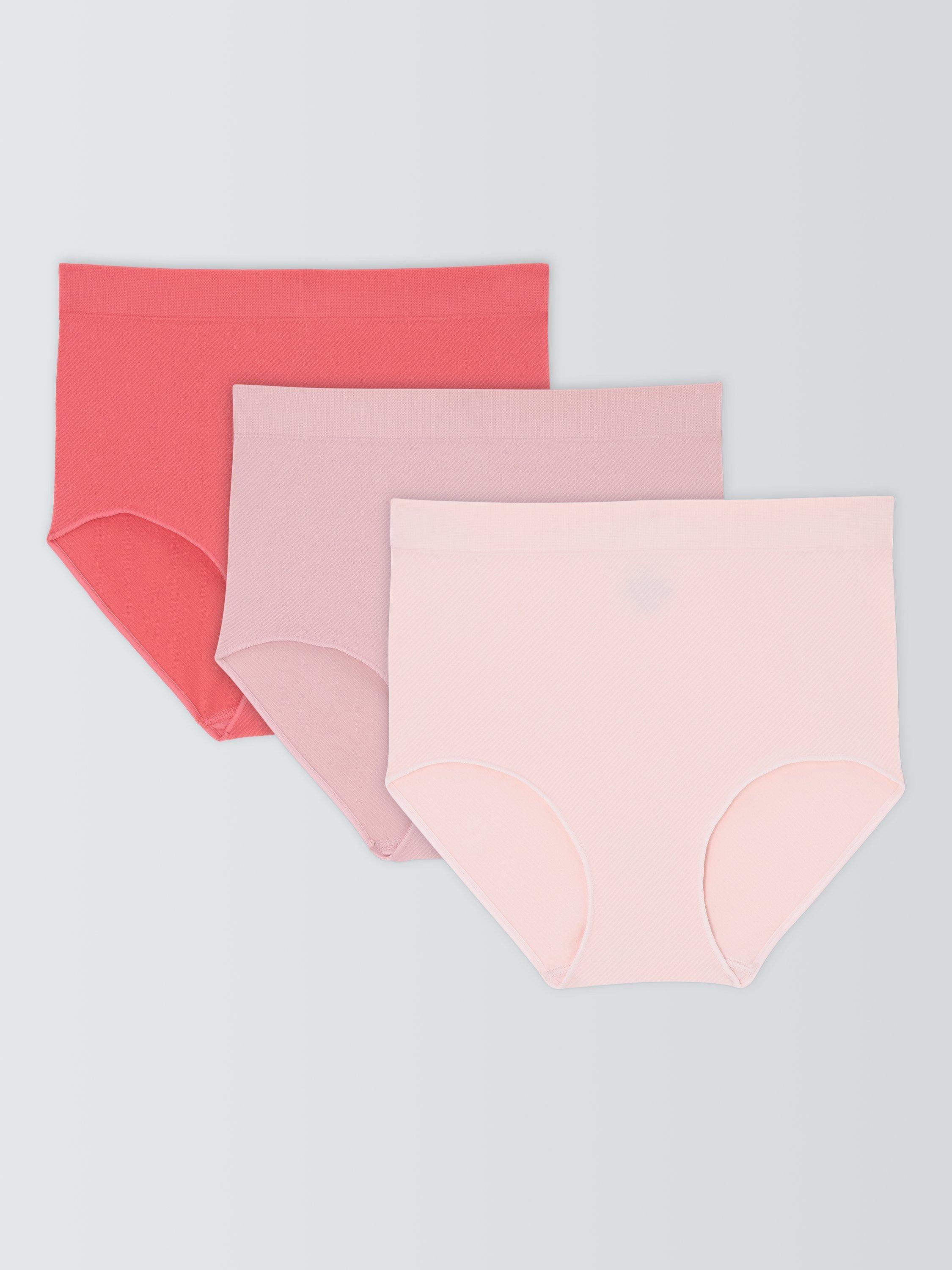 Product image 1 of 6, which shows John Lewis Seamfree Full Briefs, Pack of 3, Pinks, 8