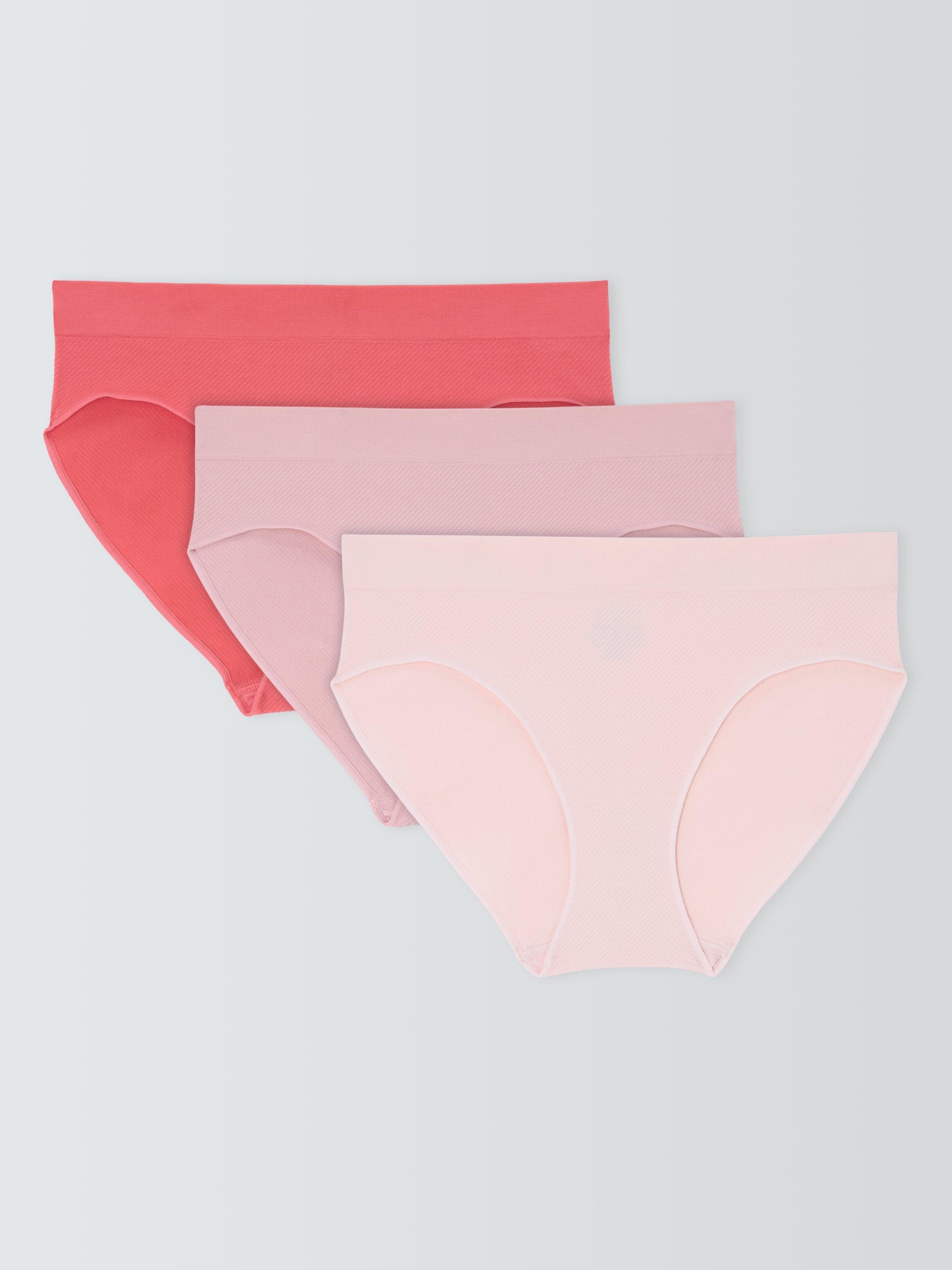 Product image 1 of 6, which shows John Lewis Seamfree Bikini Knickers, Pack of 3, Pinks, 8