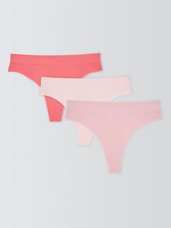 John Lewis Seamfree Thong, Pack of 3, Pinks