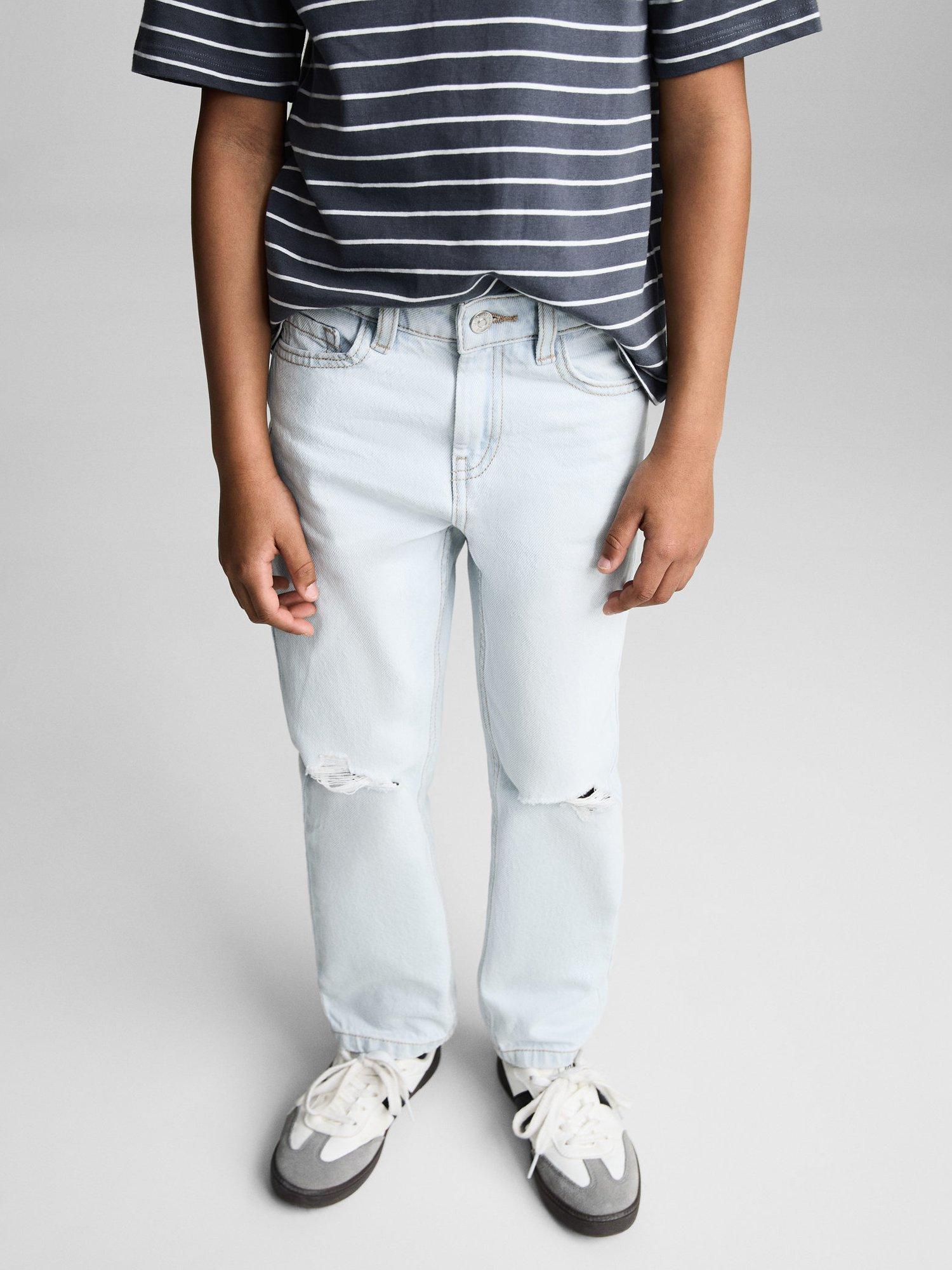Product image 1 of 6, which shows Calvin Klein Kids' Dad Jeans, Sky Blue, 7 years