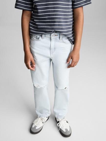 Mango Kids' Dad Jeans, Sky Blue, Sky Blue