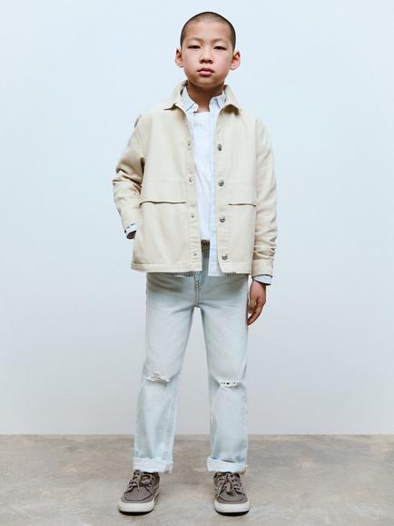 Mango Kids' Dad Jeans, Sky Blue - view 2, Sky Blue