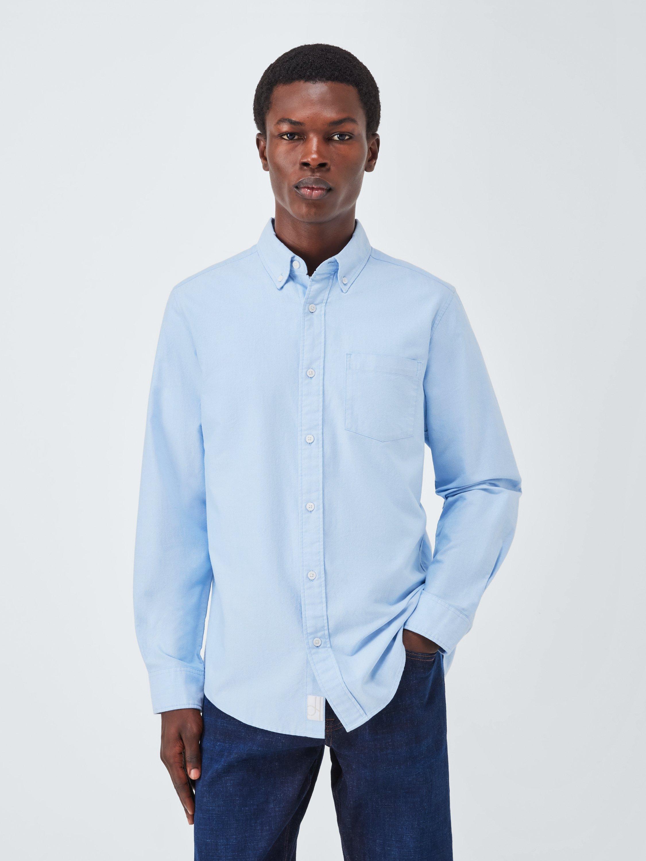Product image 1 of 6, which shows John Lewis Regular Fit Cotton Oxford Shirt, Blue, S