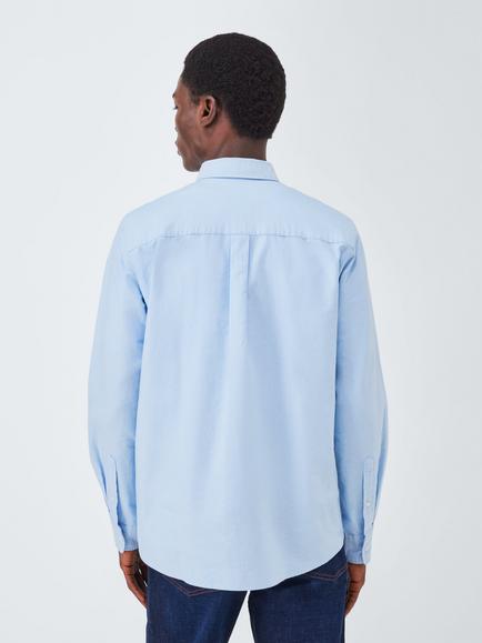 John Lewis Regular Fit Cotton Oxford Shirt, Blue - view 2, Blue