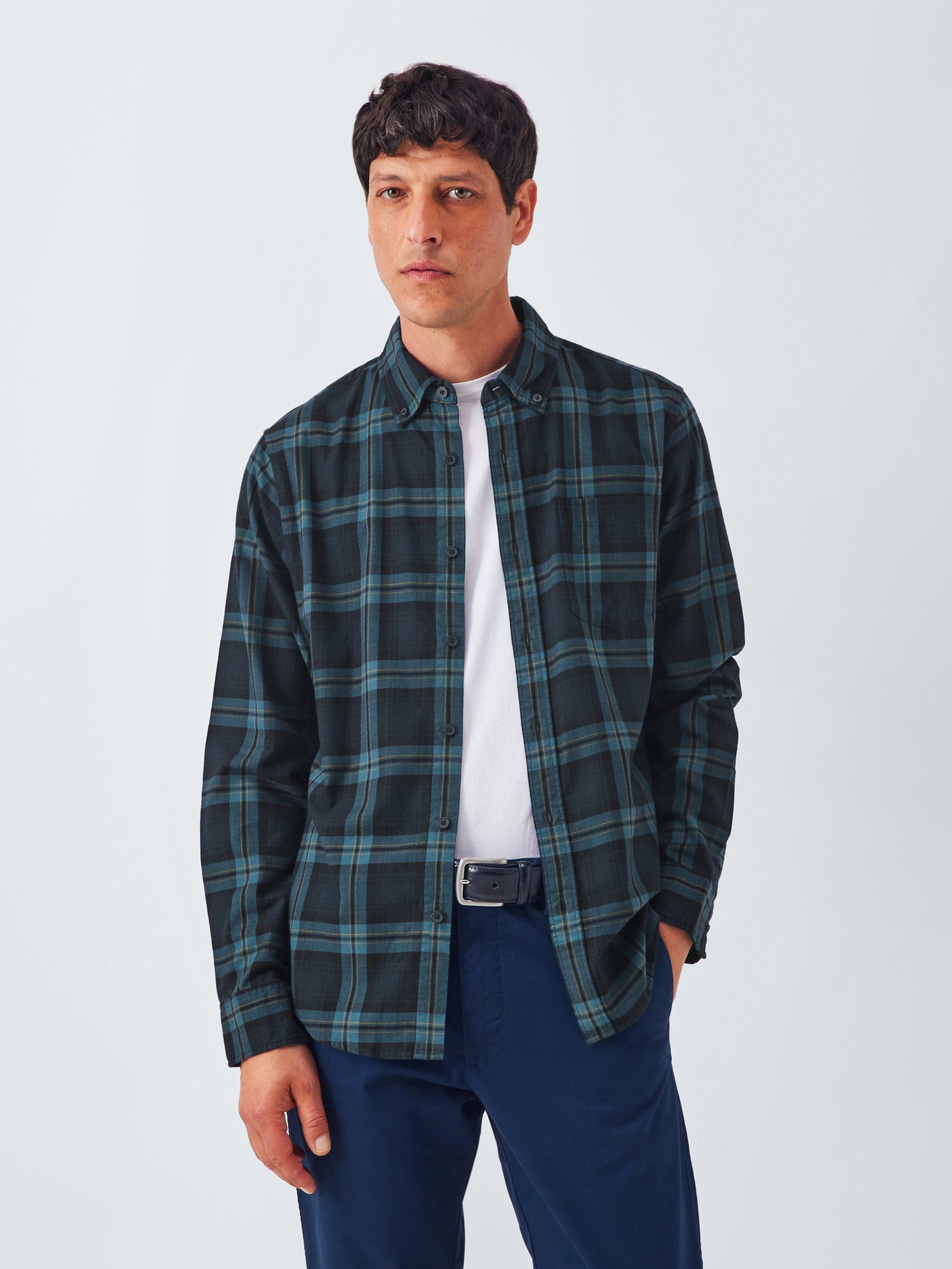 John Lewis Black Watch Tartan Cotton Shirt, Teal