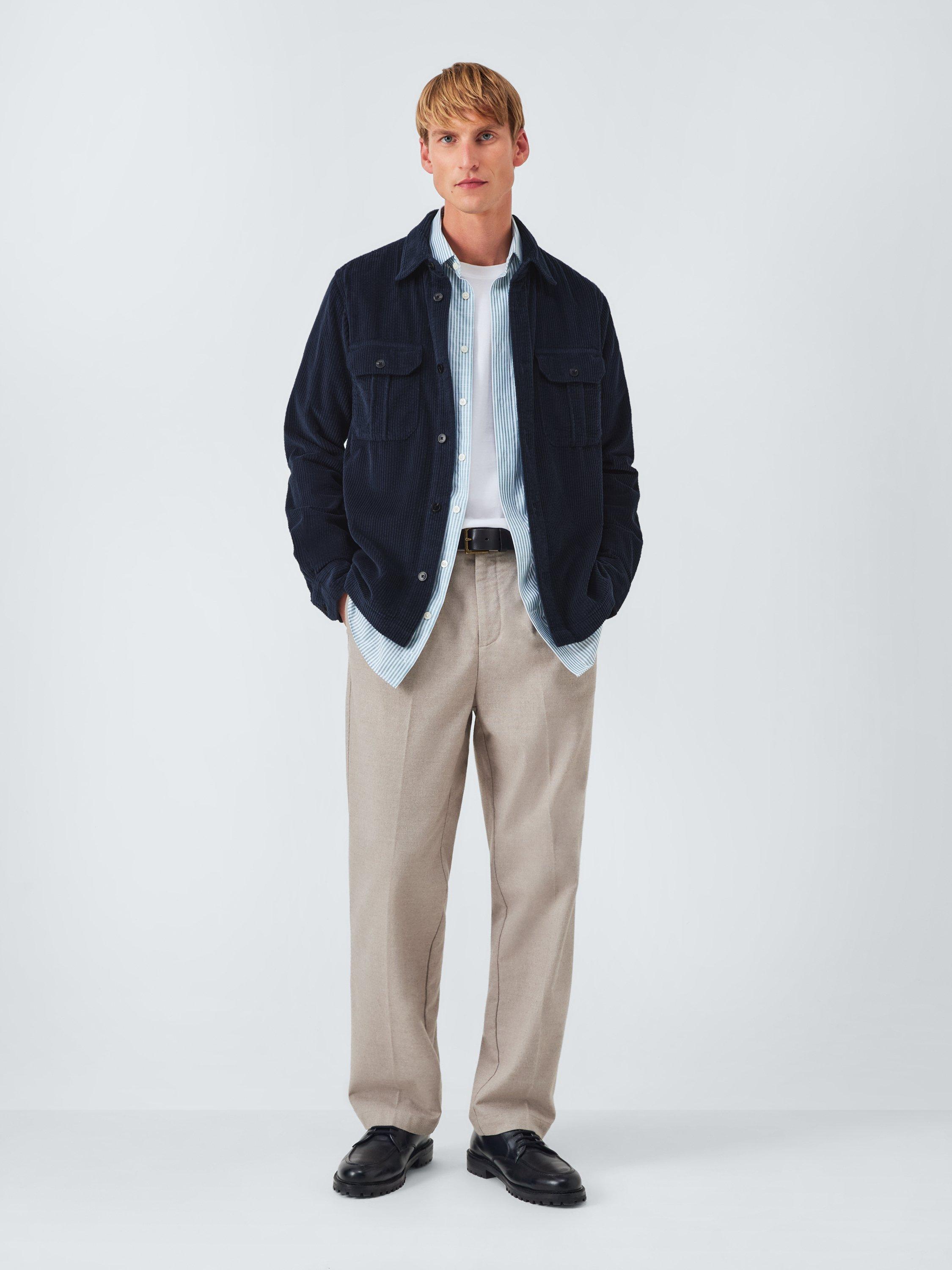 Product image 3 of 6, which shows John Lewis Corduroy Overshirt, Sky Captain, XXL