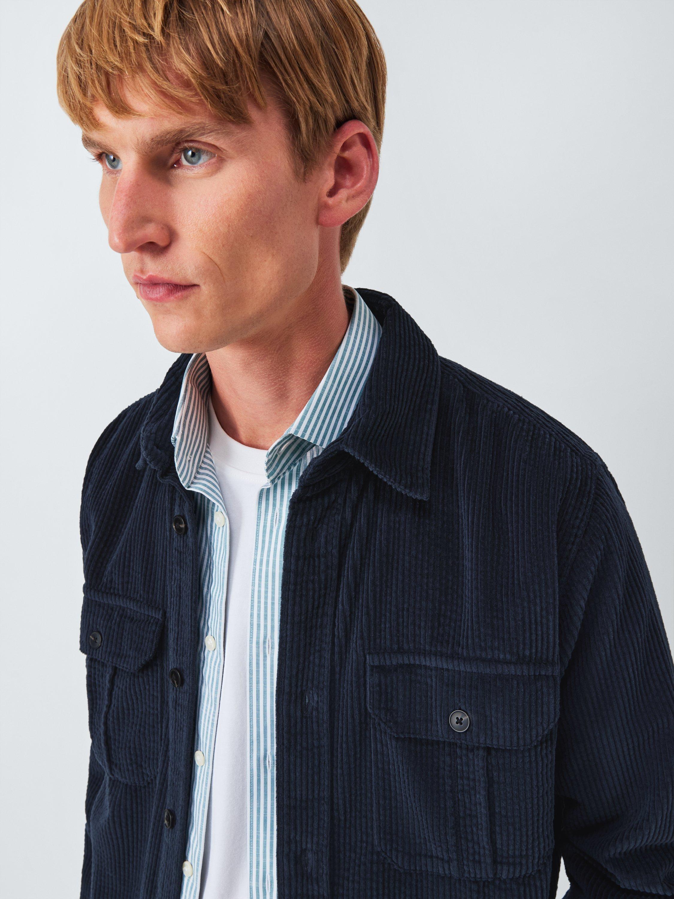 Product image 5 of 6, which shows John Lewis Corduroy Overshirt, Sky Captain, XXL