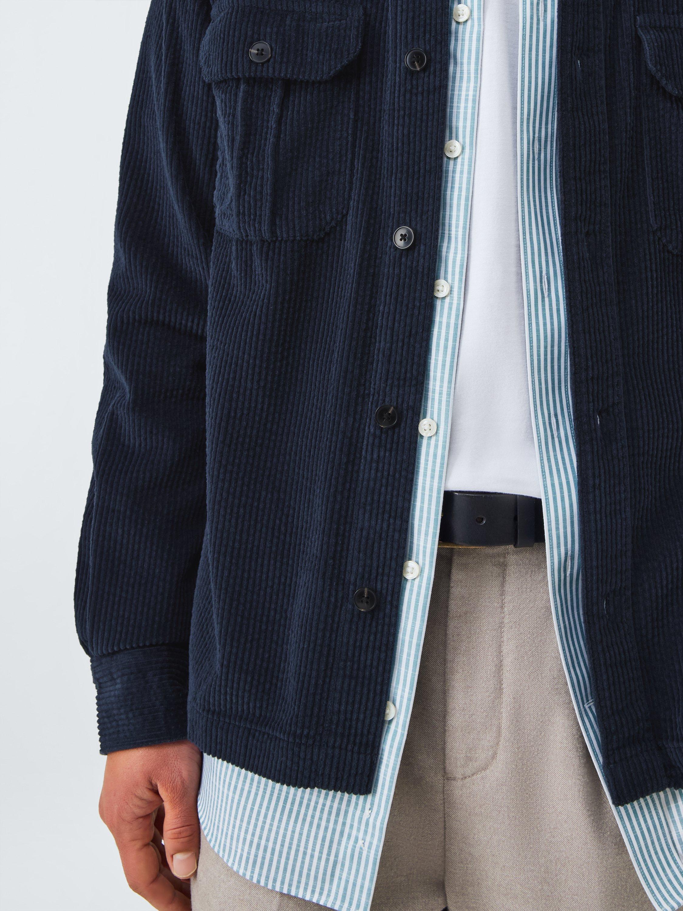 Product image 6 of 6, which shows John Lewis Corduroy Overshirt, Sky Captain, XXL