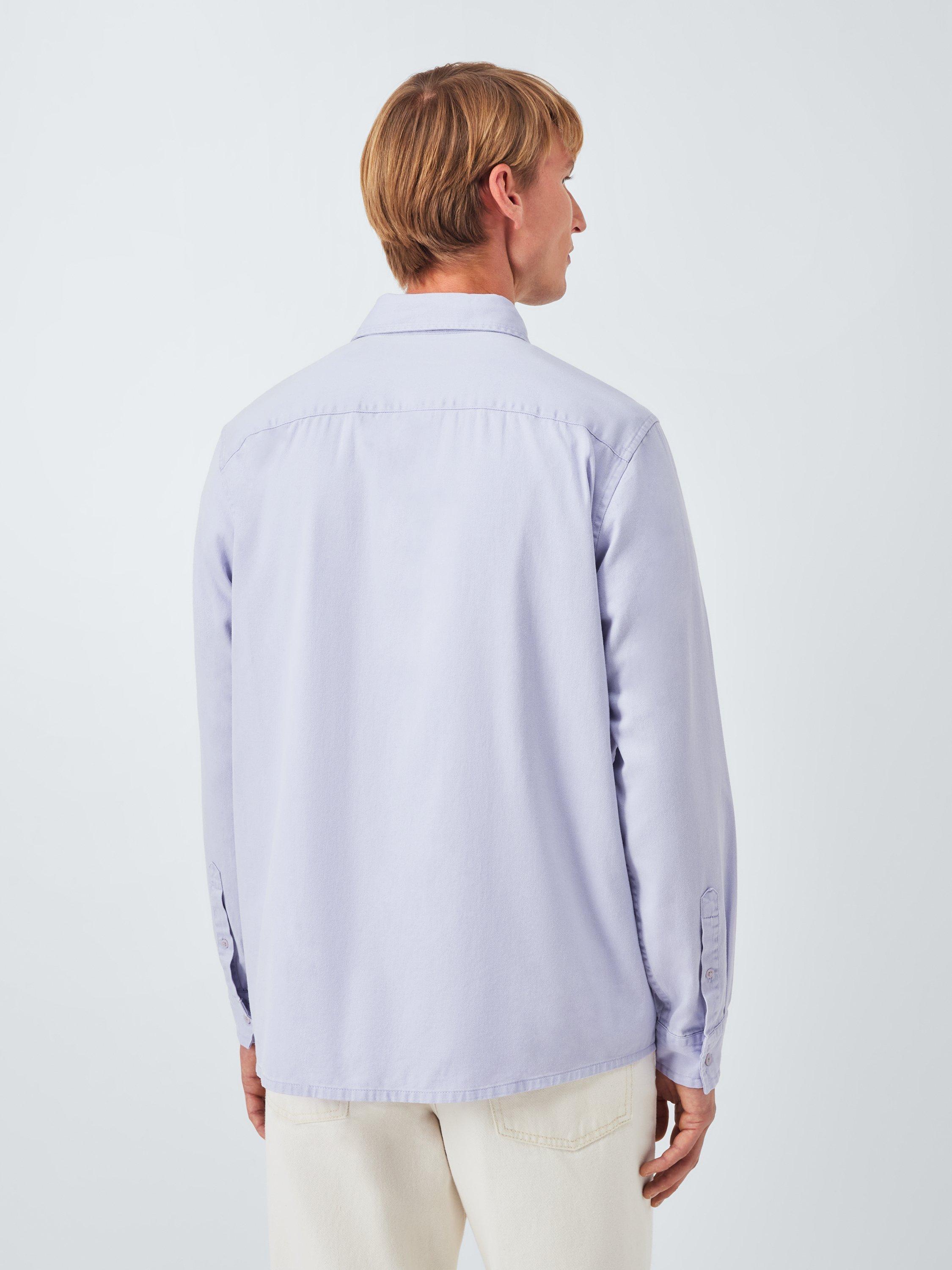 Product image 2 of 5, which shows John Lewis Regular Fit Washed Cotton Shirt, Lilac, M