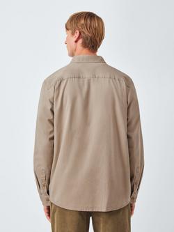 John Lewis Regular Fit Washed Cotton Shirt - view 2, Plaza Taupe