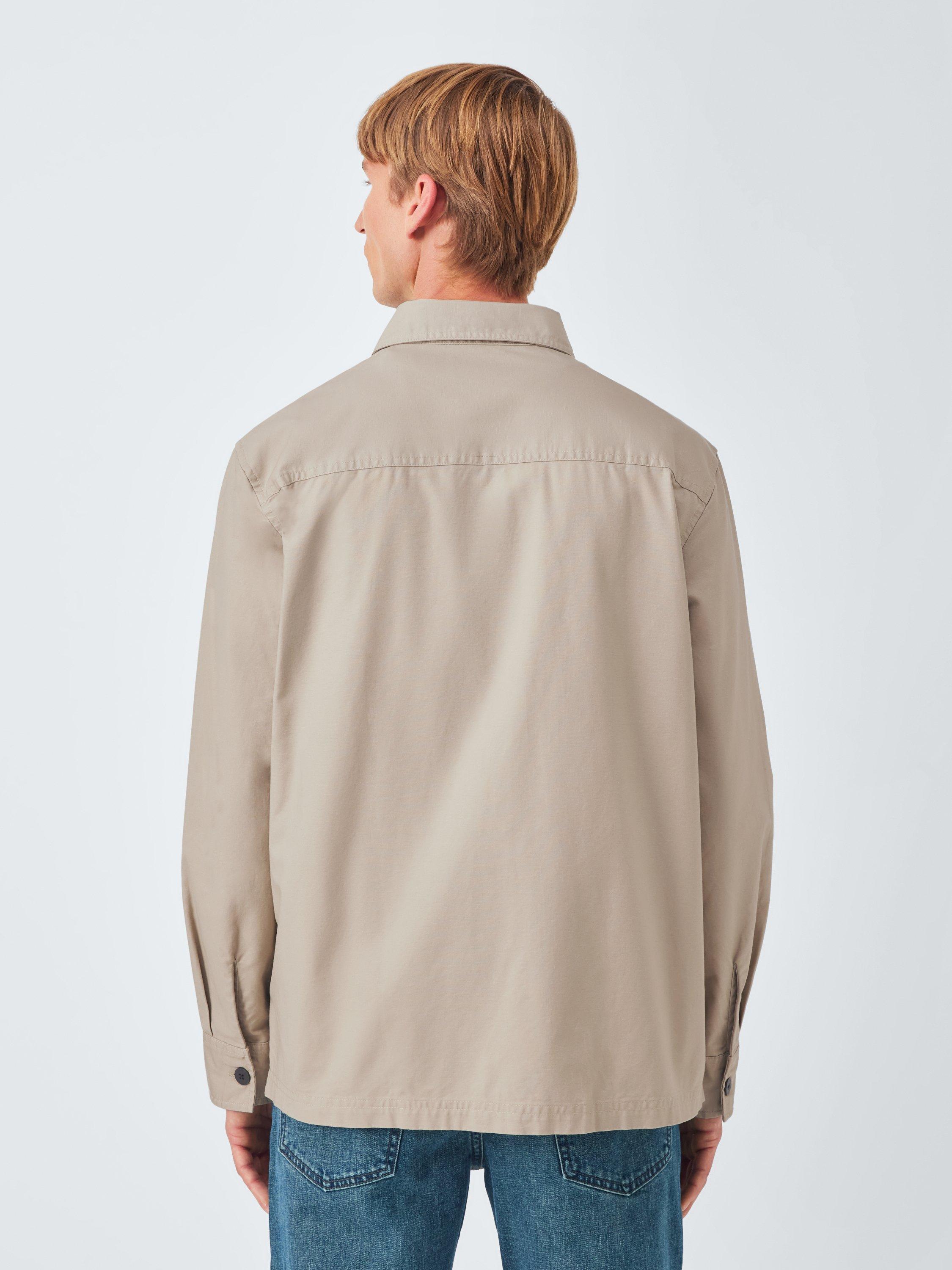 Product image 2 of 6, which shows John Lewis Cotton Overshirt, Plaza Taupe, S