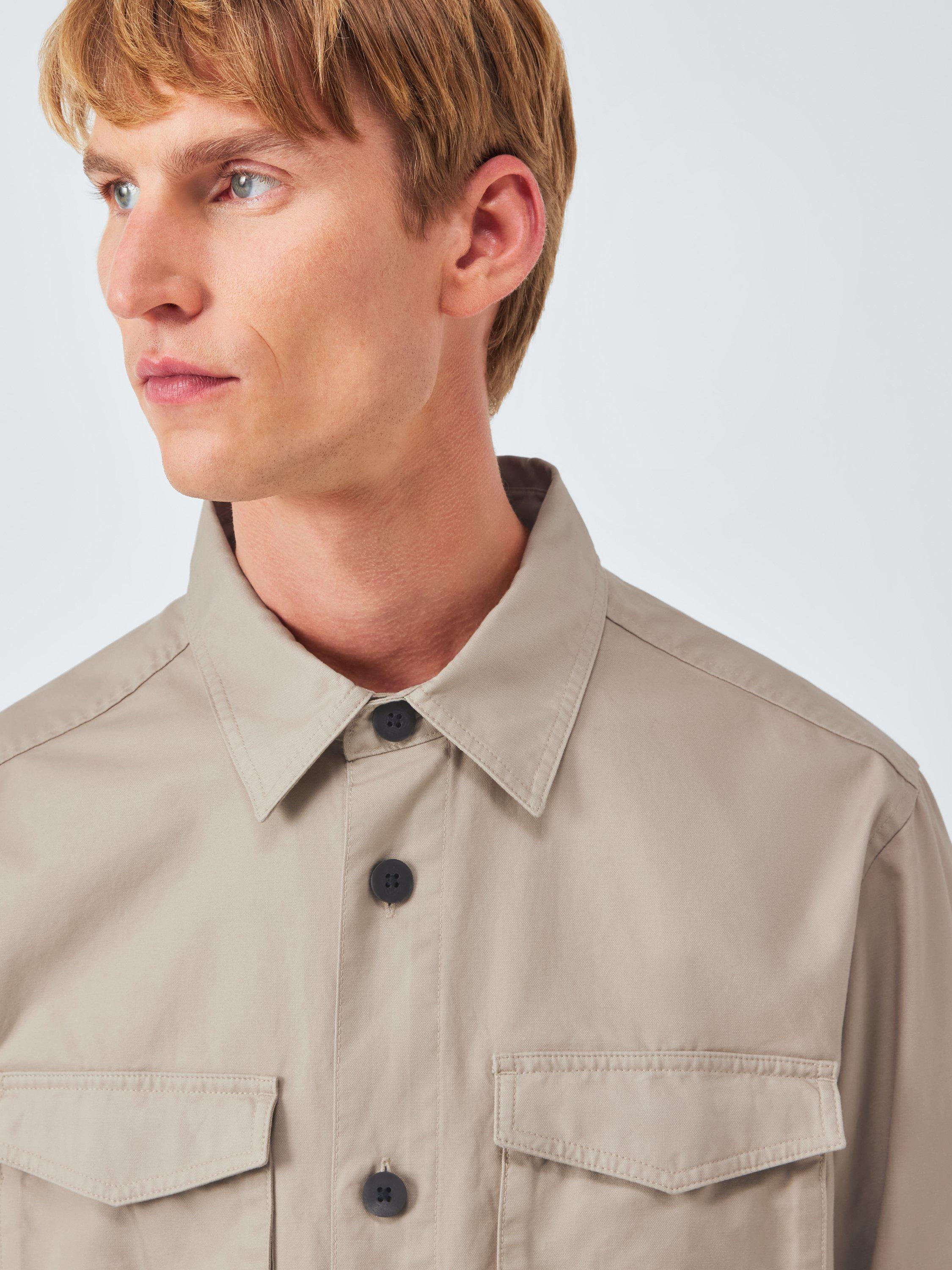 Product image 5 of 6, which shows John Lewis Cotton Overshirt, Plaza Taupe, S