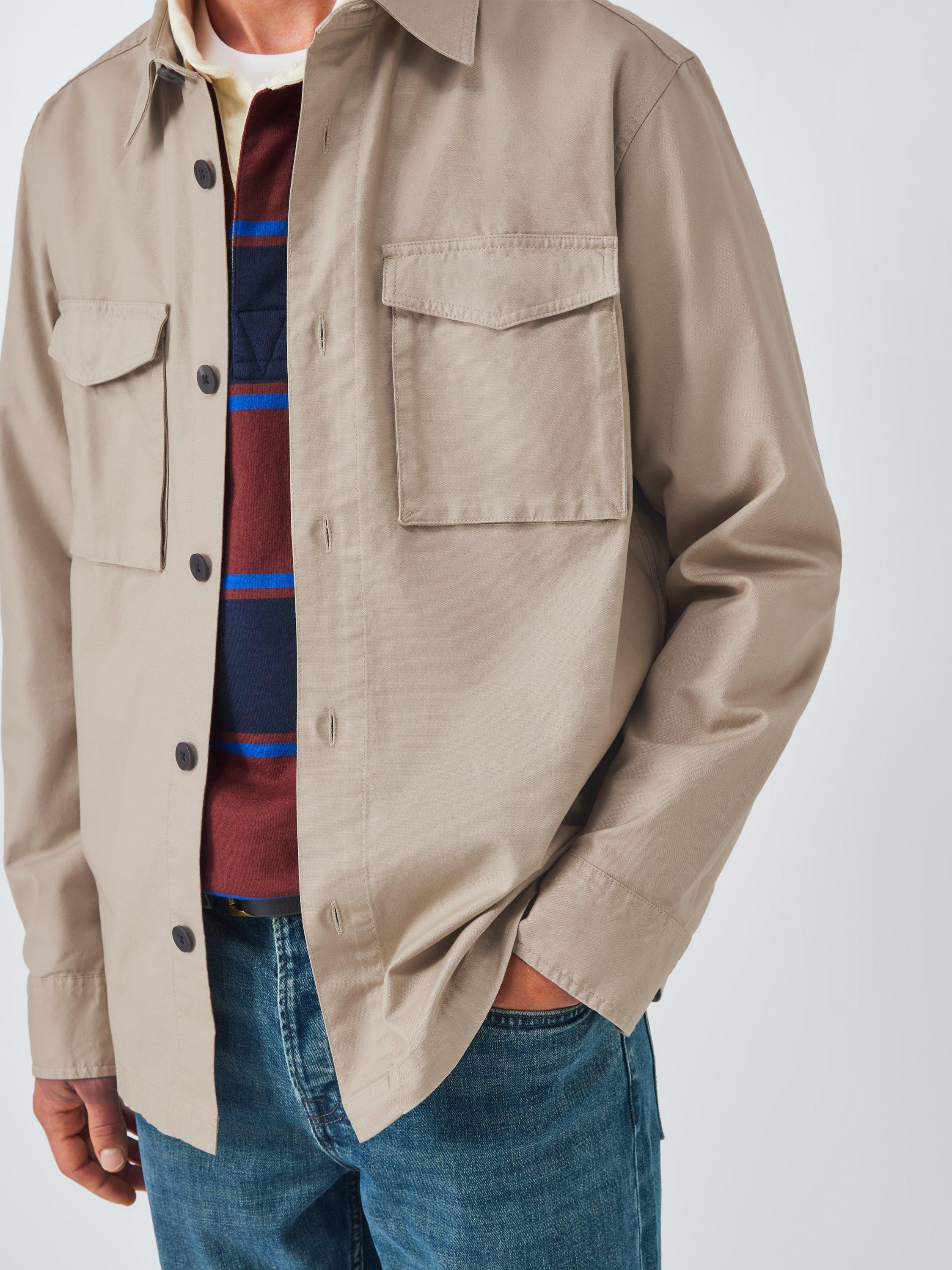 Product image 6 of 6, which shows John Lewis Cotton Overshirt, Plaza Taupe, S