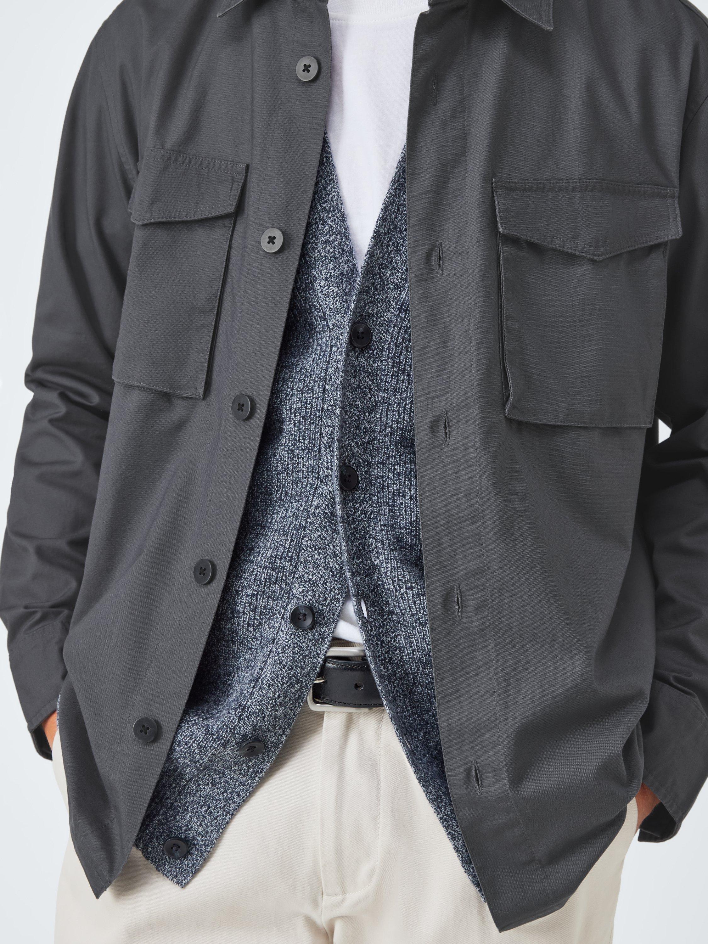 Product image 6 of 6, which shows John Lewis Cotton Overshirt, Asphalt, S