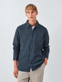 John Lewis Regular Fit Washed Cotton Shirt, Blue Mirage