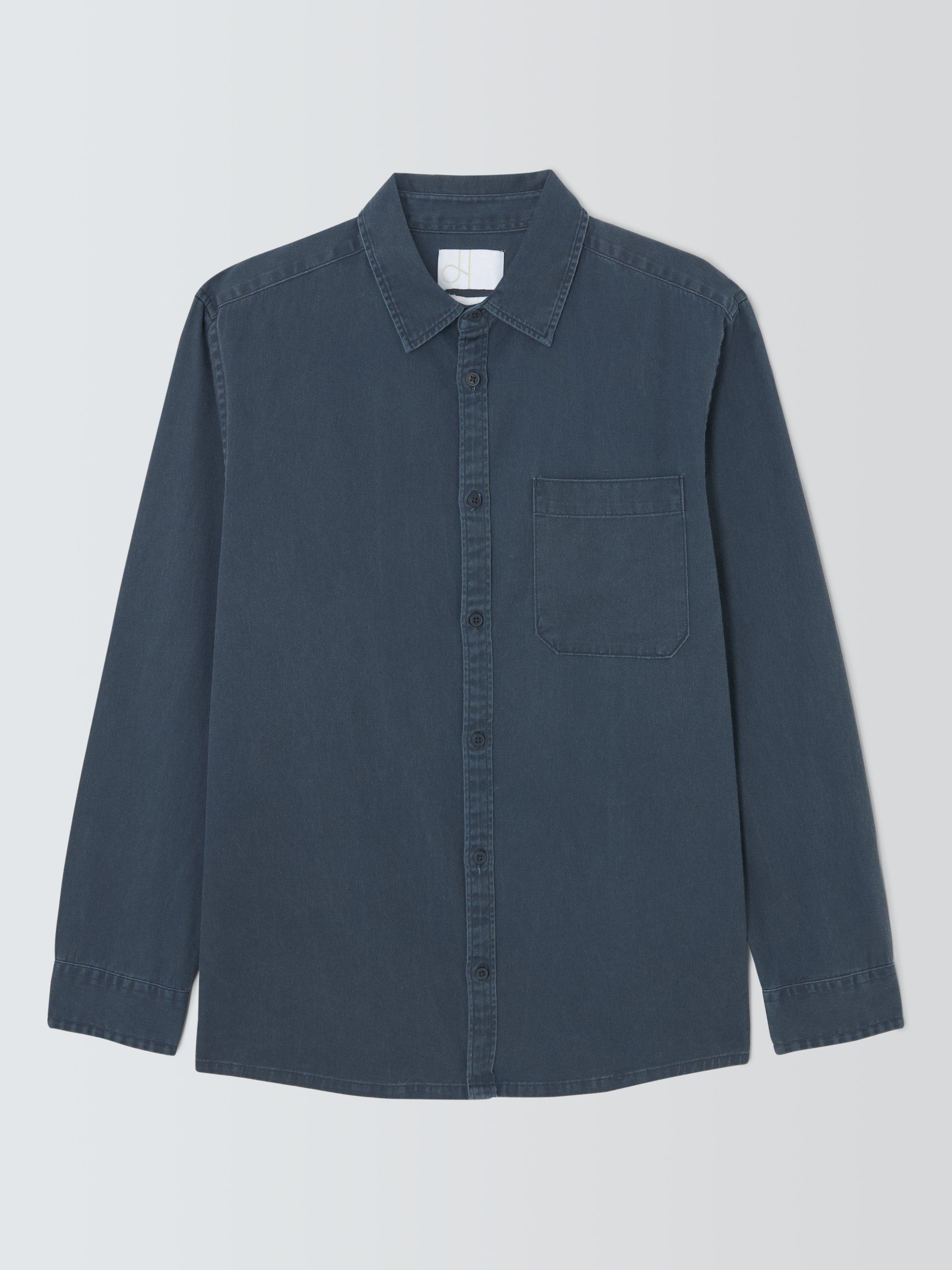 Product image 4 of 6, which shows John Lewis Regular Fit Washed Cotton Shirt, Blue Mirage, S