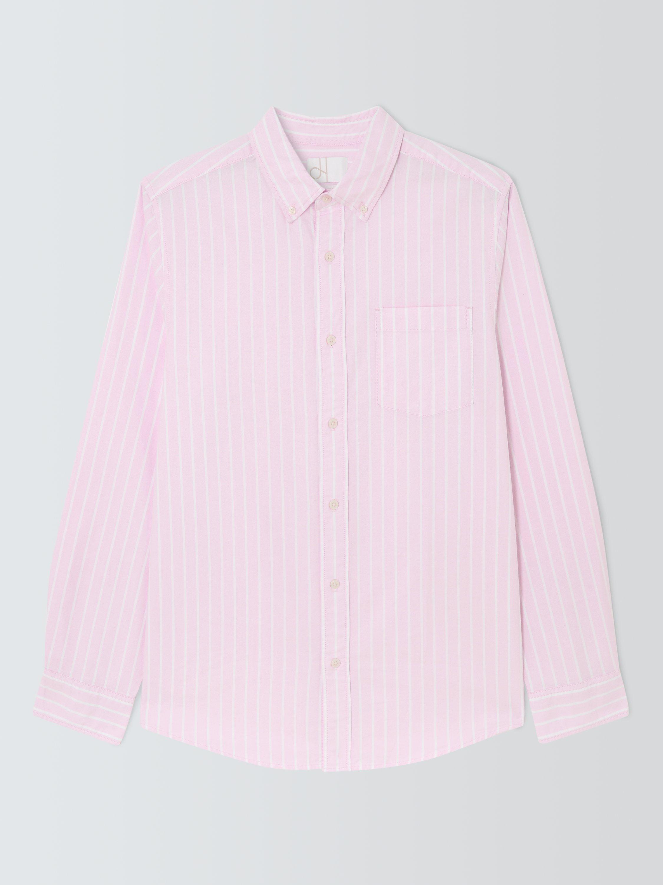 Product image 4 of 6, which shows John Lewis Regular Fit Button Down Collar Stripe Cotton Shirt, Pink, S