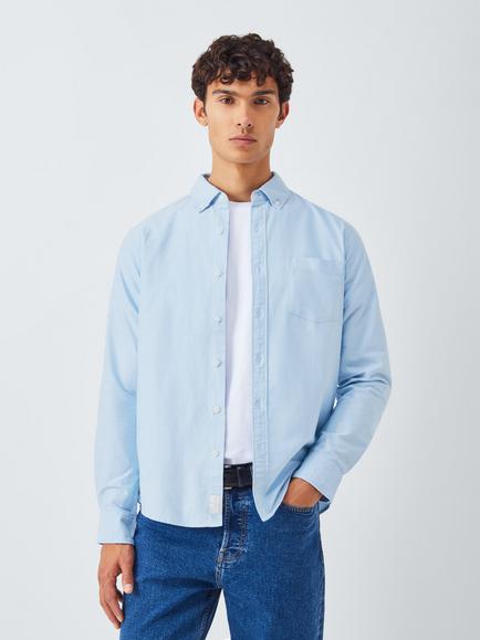 John Lewis Slim Fit Cotton Oxford Shirt, Blue