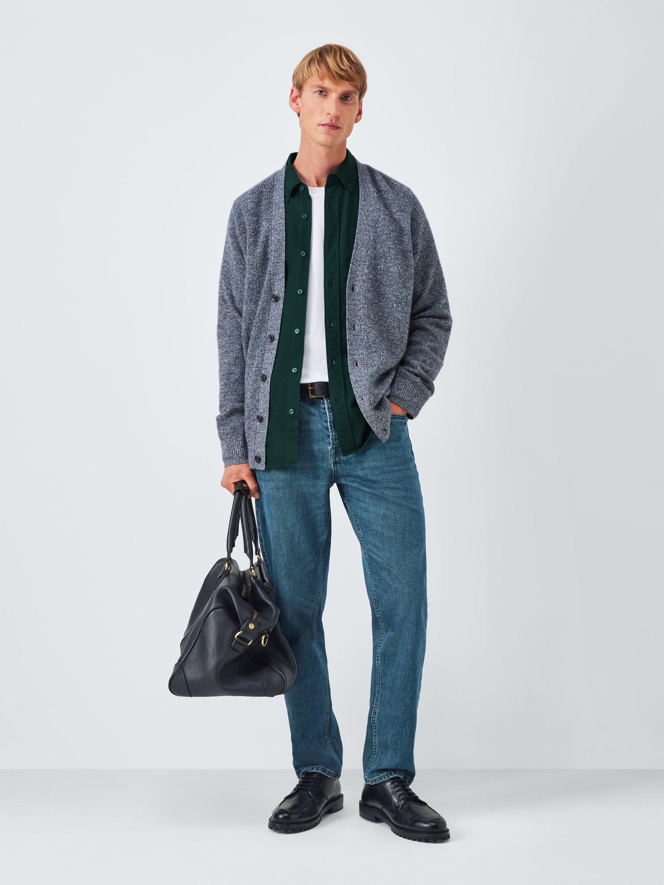 Product image 3 of 6, which shows John Lewis Regular Fit Button Down Collar Cotton Shirt, Darkest Spruce, S