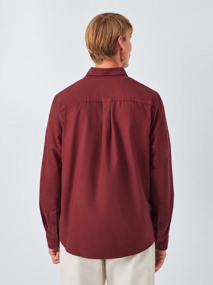 John Lewis Slim Fit Cotton Oxford Shirt - view 2, Madder Brown
